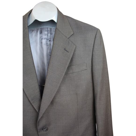 Jos A Bank Wool Suit Jacket Mens 43 L Long Brown Office Signature Collection - Picture 3 of 11